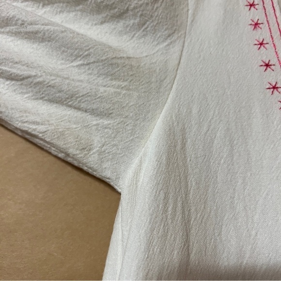 Oak Meadow | Poema Dress Embroidered Tiered Maxi Dress White Pink Size XS - Picture 9 of 16